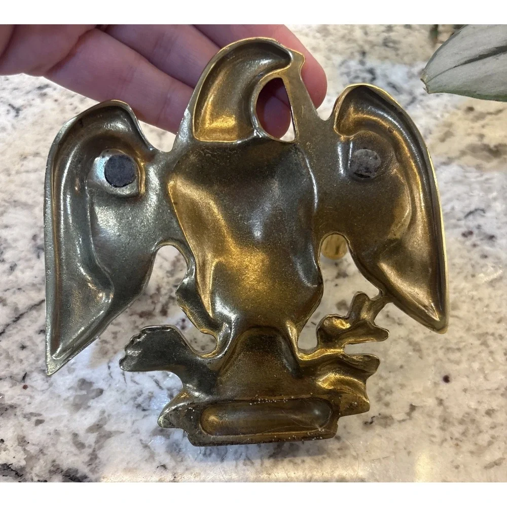 Vintage Solid Brass Eagle Pen Holder Desk‎  American Patriotic Spread Wing
